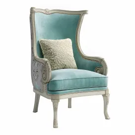 Massoud silver damask chair